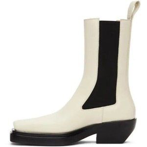 NEW BOTTEGA VENETA BOOTS CHELSEA Off-white Sz 37.5 100% Authentic “The Lean”